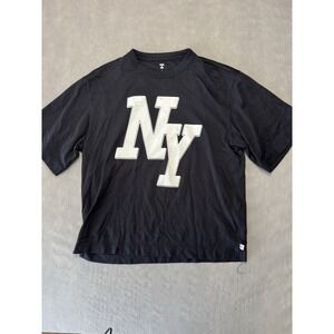 Mode of One Men's T-Shirt Deep Black Size Large Short Sleeve Relaxed Fit NY Logo